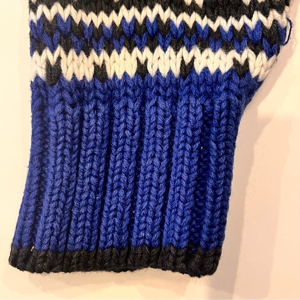 Vintage Women’s Sweater Turtleneck M Petite Ski Fair-isle Blue Black white 90’s - Picture 7 of 8